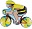 Шар (32''81 см) Фигура, Велосипедист, Желтый